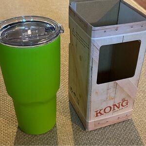 NEW Kong Vacuum Insulated Tumbler 26 ounce With Straw Green W Advertising